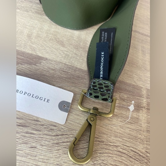 NWT Anthropologie Snake Print Crossbody Strap Moss Green Removable - Picture 3 of 8